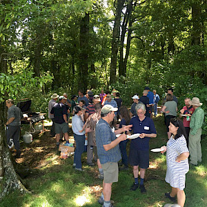 Finishing the MPI tour with a BBQ in Ian and Trisha’s QEII block. Photo: M Bergin